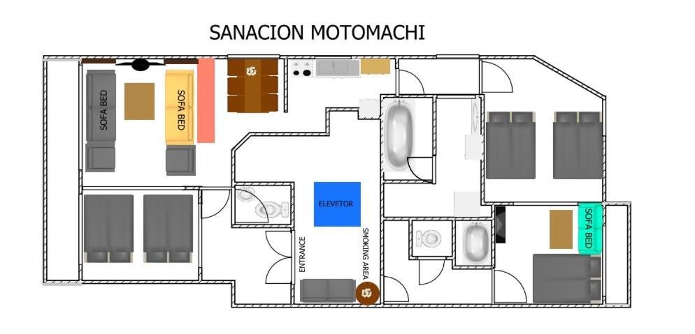 Sanacion Motomachi 7 なんばで150平米の広々空間 最大14名 Netflix見れます Osaka Exterior foto